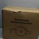 Retractable Garden Hose Reel 100 ft x 1/2 in,Super Heavy Duty Automatic Wall Mount Water Hoses Reels for Outdoor, Any Length Lock, Slow Return System,180 Swivel Bracket,10 Pattern Nozzle