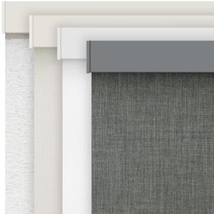 AOSKY Linen Roller Blinds Shades for Indoor Windows Pull Down Cordless Blackout Black Out Window Shade 50 Inch Blinds for Home Dark Grey