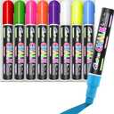 Celepen Window Chalk Markers for Cars Glass Washable, 7 Colors Jumbo Liquid Chalk Marker Pens with 10mm 3 in 1 Nib Wide Tip, Chalkboard Markers Car Window Paint Pen for Auto, Mirror, Poster