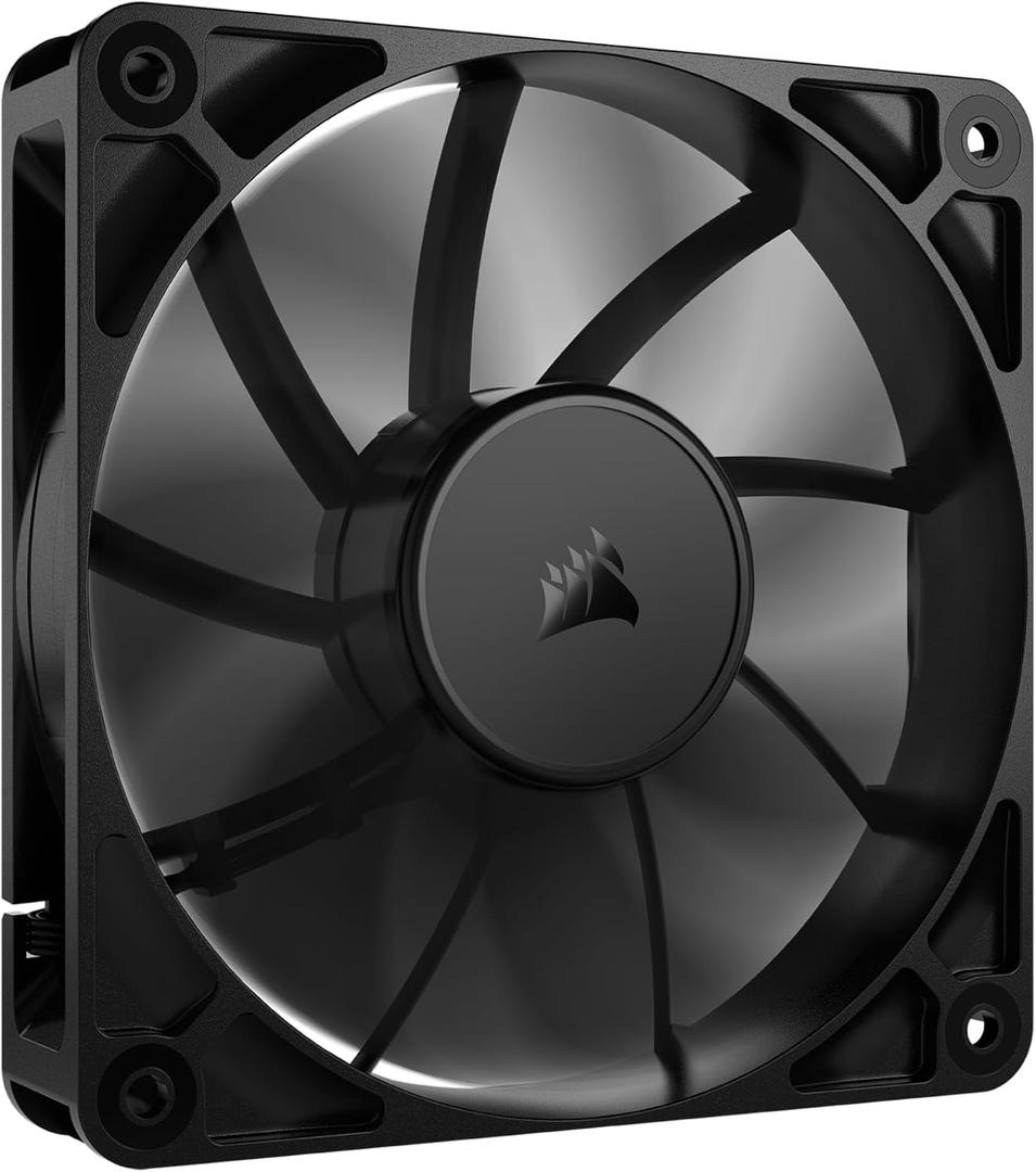 CORSAIR RS120 120mm PWM Fan  Daisy-Chain Connection  Low-Noise  Magnetic Dome Bearing  Single Pack  Black