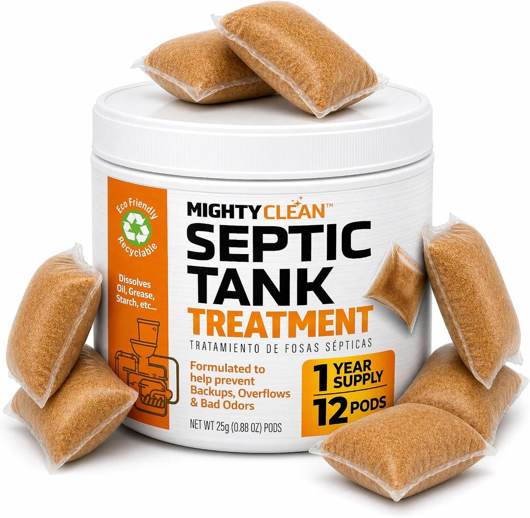 3 x Septic Tank Treatment - 12 Pods, 1 Year Supply - RV Toilet Treatment - Dissolvable Septic Tank Treatment Pods with Natural Bacteria and Enzymes for Effective Septic Treatment - Eco-Friendly Solution