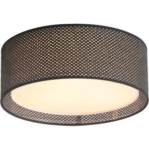 WINGBO 20" Modern 5-Light Flush Mount Ceiling Light Fixture with Fabric & Acrylic Double Drum Shade for Bedroom Living Room Dining Room Hallway Entryway, Black
