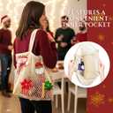 Ofiray-home Beach Bags for Women - Large Cotton Mesh Tote Bag, Foldable Shoulder Bag for Travel Beach Picnic Vacation (Beige With Red)