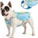 KYEESE Dog Cooling Vest, Breathable Mesh Dog Cooling Shirt for Medium Large Dogs with D-Ring, Sun Protection Reflective Dogs Cooler Jacket with Adjustable Buckle for Summer Hiking Walking, Blue, XL