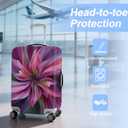FOREVER QUEEN Pinkish Purple Flower Luggage Cover Suitcase Protector Suitcase Cover Anti-Scratch, Stretchable Bag Cover Washable Durable Polyester, M(fits 24-26Inch suitcase)