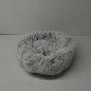 Amazon Basics Donut Pet Bolster Faux Fur Bed for Dog, Grey, 23" x 23"