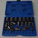 25-Piece Screw Puller Kit, Multi-Spline Hex Head, 3/8 Inch Drive Easy Removal Bolt Puller Kit for Removing Stripped, Rounded, Damaged, Broken, Screws and Bolts Removal Kit