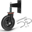 Gate Heavy Fence Wheel 8 inch for Metal Tube gate,Heavy Duty Fence Gate Wheels for Metal Tube Gate Capacity 600 lbs,360 Degree Rotation,Spring-Loaded Heavy Duty Casters with Screws and Wrenches