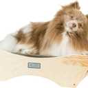 Armarkat Elevated Cozy Pet Hammock for Cats Scratch Resting Sleepy Bed, Natural Beige and Gray, 23.2" L x 5.9" W x 17.3" Th