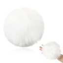 Maiteenly 6 Inch Jumbo Plush Bunny Tail Extra Large Rabbit Tail Bunny Costume Accessories for Easter Graduation Party Cosplay(White, Faux Fur)