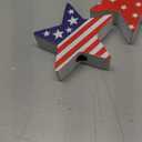 COCHIE 4th of July Decorations Set, Red White Blue Decor, Wooden Patriotic Memorial Day Tiered Tray Decor, Labor Day Decorations, Fourth of July Decoration for Home Office Table (Flag Printed)