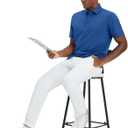 VEBOON Polo Shirts for Men Cotton Blend Moisture-Wicking Lightweight Performance Collared Mens Polo Shirts Shorts Sleeve (L)