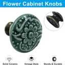 Piutouyar Green Ceramic knobs, Kitchen Cabinet Knobs, Retro Dresser Knobs, Drawer Knobs, Furniture Knobs and Pulls for Drawer, Dressers, Cupboard, Closet, 34mm / 1.3Inch Diameter(15Pcs)