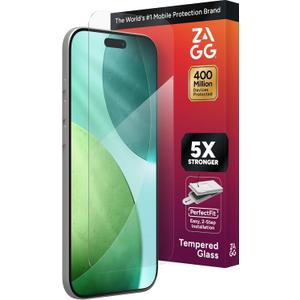 ZAGG Glass Elite Screen Protector for iPhone Air - 5X Stronger Tempered Glass, ClearPrint Technology for Smudge Free Clarity, Smooth Feel, Full Coverage, InvisibleShield, Easy Two-Step Installation