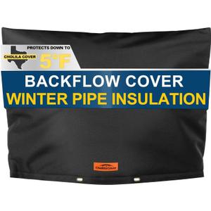 Backflow Preventer Cover Insulated (5F) with Thick 7 Layers Fabric, 36" W x 24" H Backflow Cover with Aluminum Foil Layer for Winter Pipe Freeze Protection, Backflow Insulation Cover (Black)
