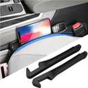 2 x 2PCS Car Seat Gap Filler,Upgraded 3 in 1 No Drop Seat Guard for Cars with Hook and Car Phone Holder Design,Universal Cars Seats Spacer Gap Filler for Double-Sided Use
