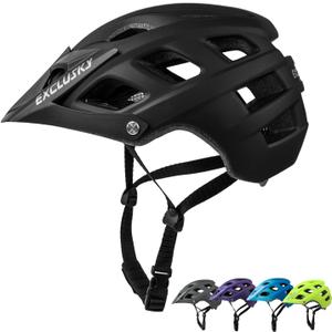Exclusky Bike Helmet Mountain Bike Helmet for Adults Lightweight MTB Cycling Helmet for Men Women Adjustable Bicycle Helmet with Visor (22.05 - 24.01")