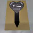 Mom Memorial Heart Shaped Plaque, Grave Marker - printed with remembrance poem, mounted on a sturdy acrylic stake