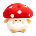 Nuokin Mushroom Plush Toys 12 inch Cute Stuffed Mushroom Pillow Stuffed Toy Birthday Present Home Decor Halloween for Kids (Small Orange)