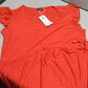 OFEEFAN Womens Summer Tops Babydoll Short Sleeve Shirts Button Down Lace Sleeve Peplum Tunic Tops V Neck T Shirts, XL