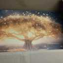 Palderwallart Beautiful Fantasy Tree of Life Landscape Wall Art for Living Room Office Nature Scenery Gold Painting Prints Sunrise Scenic Canvas Artwork Over the Couch Dining (20x40 Inches)