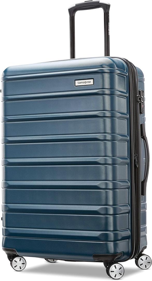 Samsonite Omni 2 Hardside Expandable Spinner Wheel Luggage, Checked Medium 24 in, Nova Teal