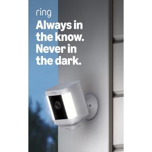 Ring Spotlight Cam Plus, Battery (newest model), Home or business security with HD video, Two-Way Talk, Color Night Vision, and Security Siren, White