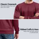 G Gradual Mens Sweatshirt Geometric Textured Crewneck Sweater Long Sleeves Casual Dressy Pullover Shirts (Red, L)