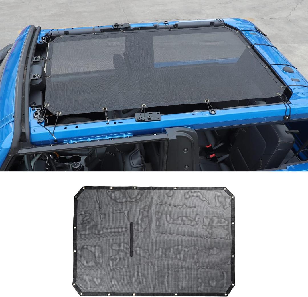 Sunshade Mesh Sun Shade Bikini Top Cover Provides Roof UV Sun Protection Accessories for Ford Bronco 2 Door 2021 2022 2023 2024