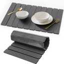 Stone Drying Mat for Kitchen Counter, Quick Diatomaceous Earth Mats for Dishes, 23.6"L x 15.7" W Super Absorbent Fast Drying Collapsible Countertop Stone Mat (Dark Grey, Extra Large)