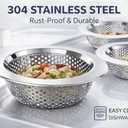 Sink Strainer Basket (3 Pack) 304 Stainless Steel Kitchen Drain Strainer, Anti-Clog Sink Drain Catcher, Rustproof, Fits 4.4 Standard Sink
