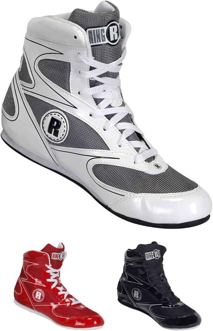 Ringside Undefeated Boxing Shoes, Synthetic Leather Shoes for Men and Women, Lightweight, High-Top Ankle Shoes for Boxing, Workout, Training, and Competition, (2-13) (10, White)
