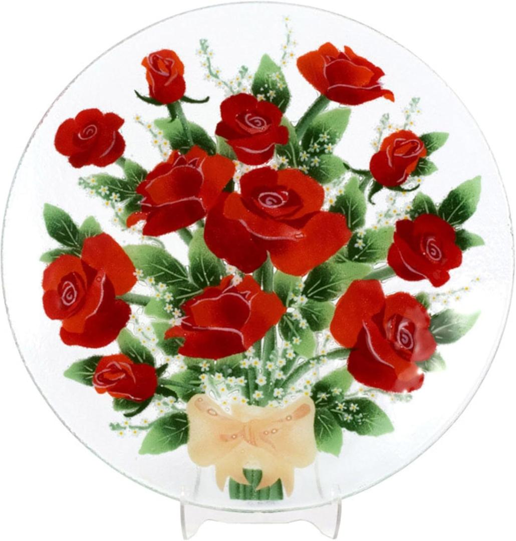 Pavilion Gift Company - Rose Floral 14" Round Serving Plate