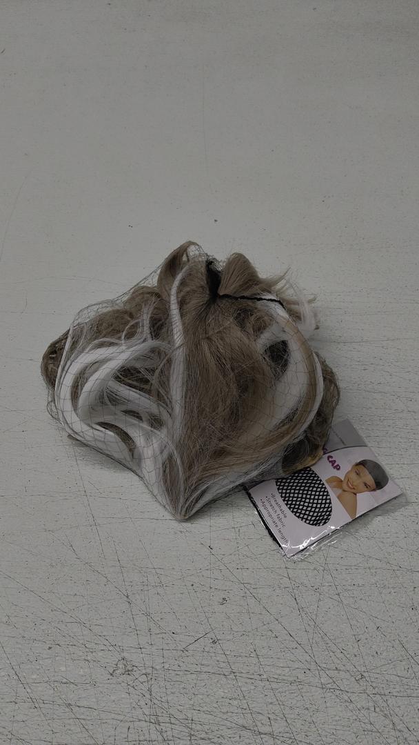 Grandma Wig Light Grey Fluffy Senior Women Wig Cosplay Party Dress