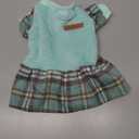 Dog Sweater Winter Dog Clothes for Small Dogs Boy Girl Fall Puppy Dress Warm Fleece Chihuahua Yorkie Teacup Doggie Sweaters Dresses Cat Sweaters, Green Plaid, M (Medium (Chest 17in ))