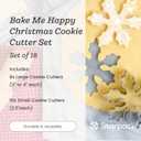 Starpack 'Bake me Happy' Christmas Cookie Cutters Set (18 pcs) - Holiday Cookie Cutters Variety Pack -Cookie Cutter Shapes Gingerbread Man, Star, Snowflake, Tree & Others - Metal Cookie Cutters