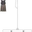 25 Pack Retail Outfit Hanger Attachments, 16" Chrome Metal Drop Top Bottom Hangers for Display Dresses with Clips Pant & Shirt Set Hangers Stand for Commercial Clothing Stores & Boutiques