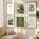 Aglcatie Green Christian Wall Art Poster Set of 6 Bible Verse Wall Decor Pictures Jesus Lamb Scripture Floral Canvas Prints Posters Religious Aesthetic Painting for Bedroom Bathroom 8x10in Unframed