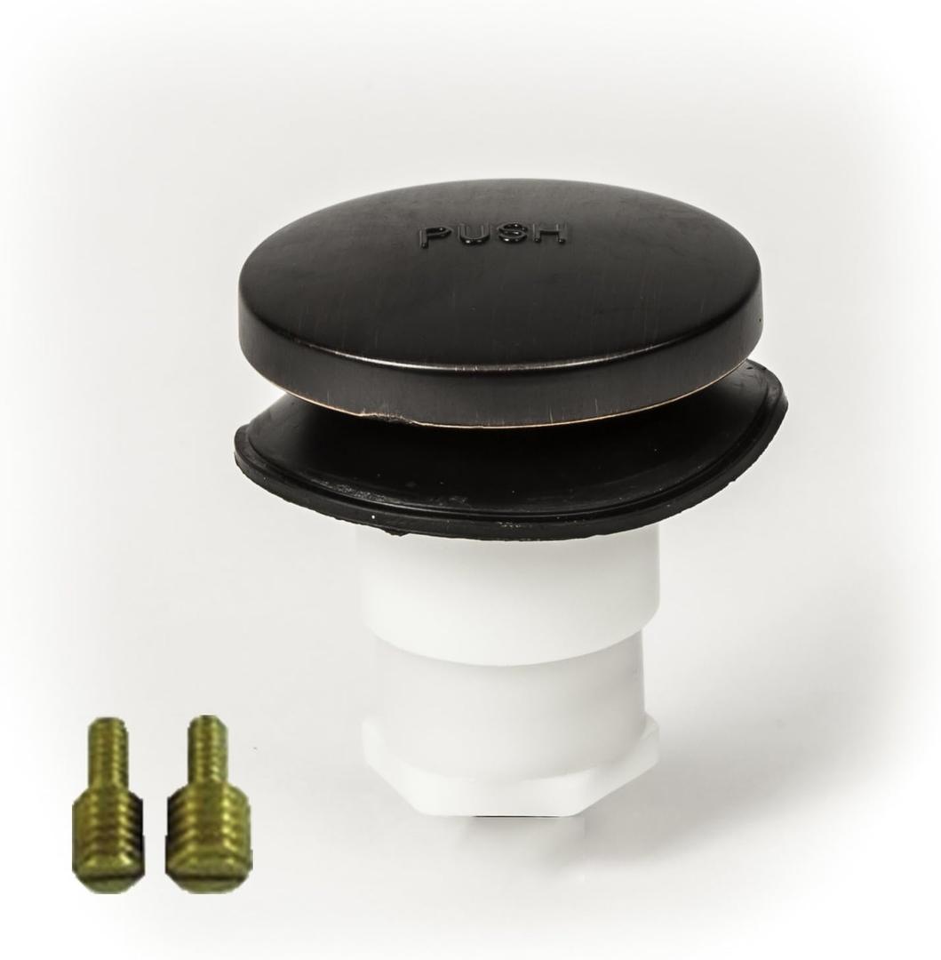 Universal Toe Touch (Tip Toe, Foot Actuated) Bath Tub/Bathtub Drain Stopper Includes 3/8" and 5/16" Fittings (No Hair Catcher, Oil Rubbed Bronze)