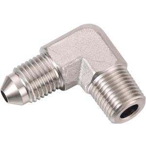 3AN Male Flare to 1/8 NPT Pipe Male 90 Degree Stainless Steel Fitting Adapter Union Connector 3AN Male Flare to 1/8 NPT Pipe Male 90 Degree Stainless Steel Fitting Adapter Union Connector