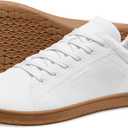 AIRHAS Womens Minimalist Barefoot Shoes Zero Drop Wide Toe Box Shoes Lightweight Casual Fashion Sneakers for Women (8, White/Gum)