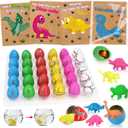 Valentines Day Gifts for Kids - 30 Pack Hatching Dinosaur Egg Card Bulk, Funny Valentines Exchange Cards for Toddler Boys Girls School Classroom Class Student Party Favors Dino Egg Grow In Water
