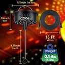 Disco Ball Motor with Remote, 0-15RPM Adjustable Speed Rotating Disco Ball Spinner, 30 RGB LEDs, 15ft Power Cable, Support 4''~16'' Mirror Balls, for DJ Party Home Bands Christmas Wedding Camping