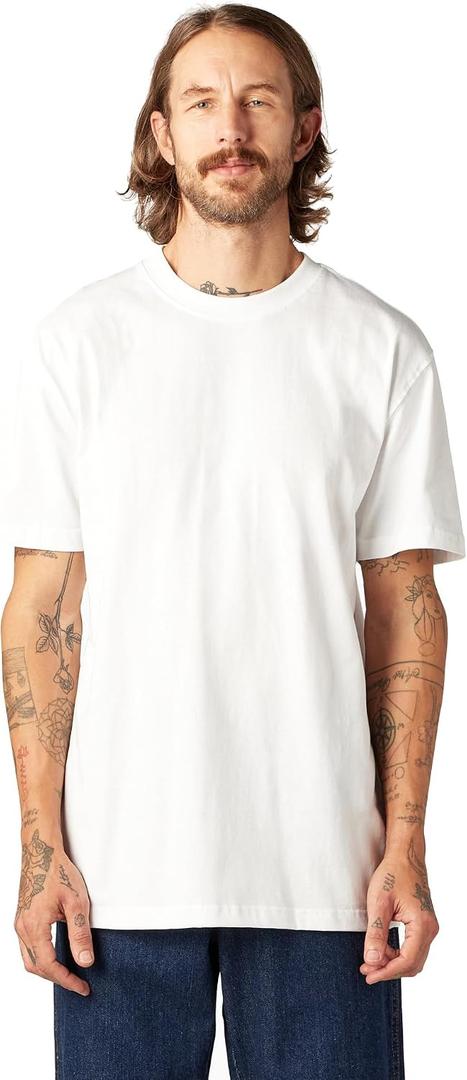 Dickies Men's Short Sleeve Heavyweight Crew Neck (White, L)