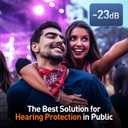 Reure High Fidelity Concert Ear Plugs, Noise Cancelling Silicone Ear Plugs 2 Pairs Great for Concerts Loud Music, Musicians, Motorcycles, Airplanes, Raves, Hearing Protection -23 dB