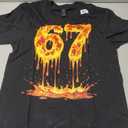 Funny Six Seven Lava 6 7 Meme Gen Alpha Slang Flames 67 Drip T-Shirt Size S