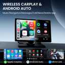 TECXERLLON 9.0" Wireless CarPlay Screen for Car, Android Auto Screen for Car with Backup Camera, Portable Touchscreen car Stereo with GPS Navigation/Mirror Link/Voice Control/Bluetooth/FM/AUX