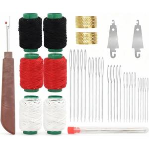Portable 37 PCS Hand Sewing Kit with Storage Box - Upgraded Large Eye Stainless Steel Needles, Fabric DIY Craft & Mending Tools.
