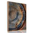 Colorful Tree Rings Framed Canvas Wall Art Set,Abstract Blue and Brown Wood Grain Wall Decor,Nature Modern Annual Ring Texture Artwork for Living Room,Bedroom-24 x36 x3