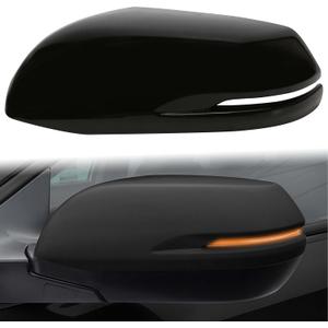 Driver Side Left Mirror Cap Fit for Honda CR-V CRV 2017-2022 Replacement for 76201T1W-A01ZF 76201T1WA01ZF Clip-On Rearview Cover Paint to Match with Turn Signal Light (Glossy Black)